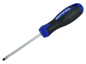FAISDF75 Soft Grip Screwdriver Flared Slotted Tip 4.0 x 75mm