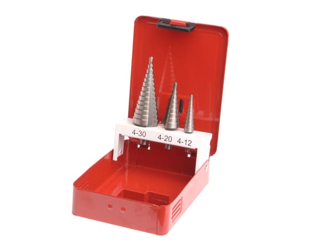 FAISDSET3 HSS Step Drill Bit Set of 3 4-30mm