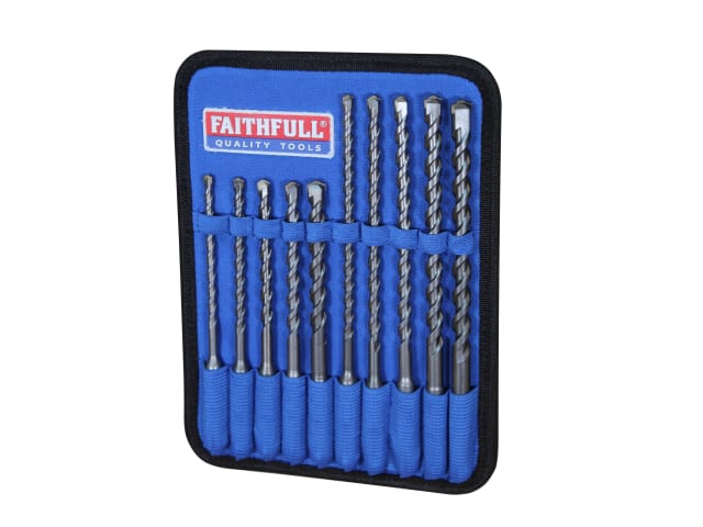 FAISDSSET10 SDS Plus Drill Bit Set, 10 Piece
