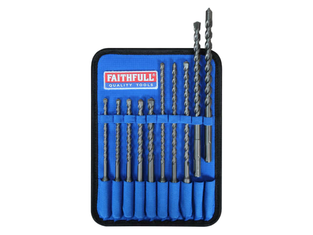 FAISDSSET10 SDS Plus Drill Bit Set, 10 Piece