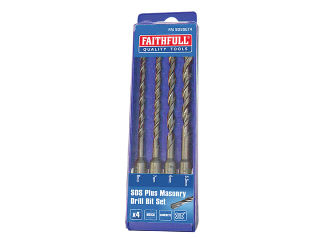 FAISDSSET4 SDS Plus Drill Bit Set, 4 Piece