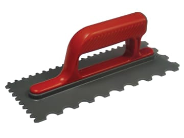 FAISGTNOTP Notched Trowel V 4mm & Round 7mm Plastic Handle 11 x 4.1/2in