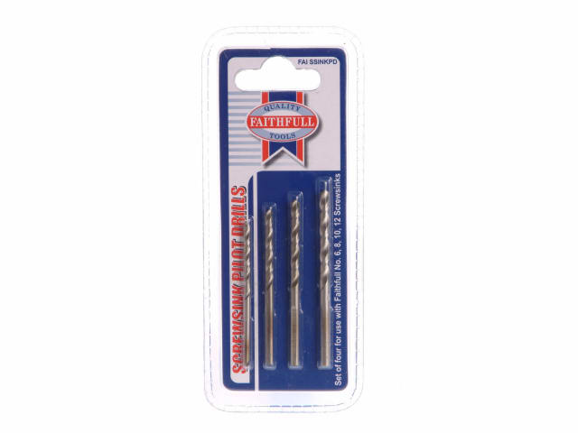 FAISSINKPD Screwsink Pilot Drill Set, 4 Piece