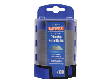 FAITKB100 Heavy-Duty Trimming Knife Blades (Box 100) in safe storage dispenser