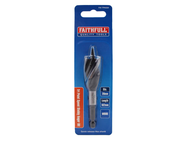 FAITPAS20 Tri-Point Speed Auger Bit 20mm Stubby