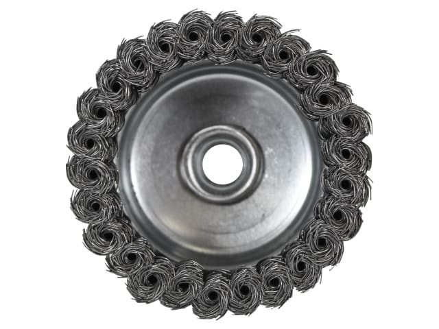 FAIWBT100 Wire Cup Brush Twist Knot 100mm M14x2, 0.50mm Steel Wire