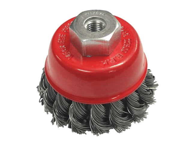 FAIWBT65 Wire Cup Brush Twist Knot 65mm M14x2, 0.50mm Steel Wire