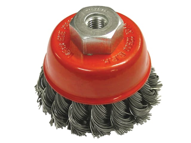 FAIWBT65MF Wire Cup Brush Twist Knot 65mm M10x1.25, 0.50mm Steel Wire