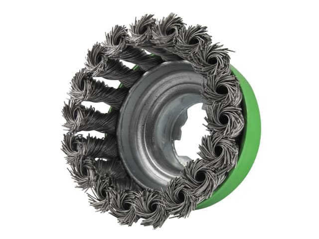 FAIWBT75SSXL X-LOCK Wire Cup Brush Twist Knot 75mm M14x2, 0.50mm Stainless Steel Wire