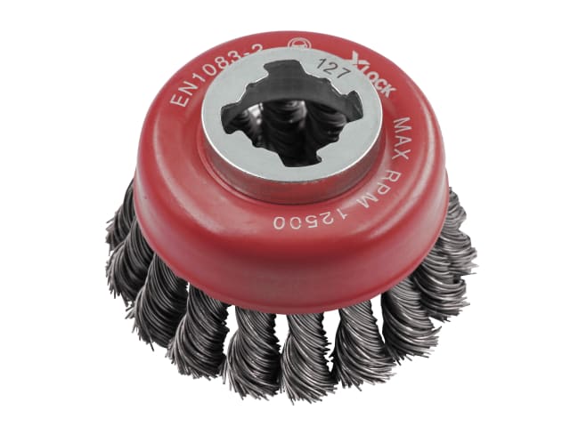 FAIWBT75XL X-LOCK Wire Cup Brush Twist Knot 75mm M14x2, 0.50mm Steel Wire
