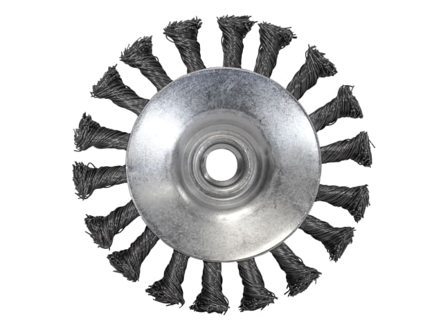 FAIWBTC100 Conical Wire Brush 100mm M14x2 Bore, 0.50mm Wire