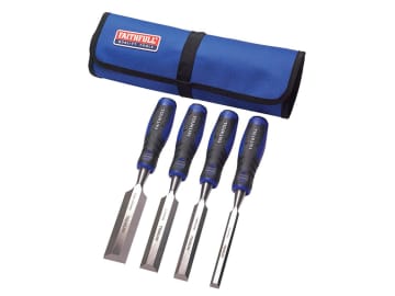 FAIWCSGS4CR Soft Grip Chisel Set + Chisel Roll, 4 Piece