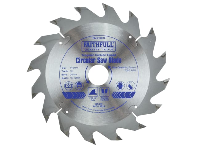 FAIZ14016 TCT Circular Saw Blade 140 x 20mm x 16T POS