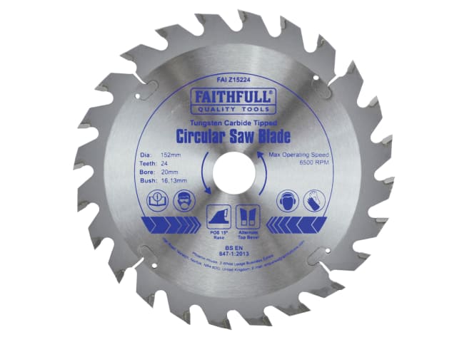 FAIZ15224 TCT Circular Saw Blade 152 x 20mm x 24T POS
