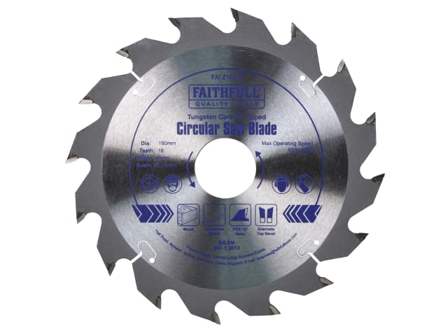FAIZ16016 TCT Circular Saw Blade 160 x 30mm x 16T POS