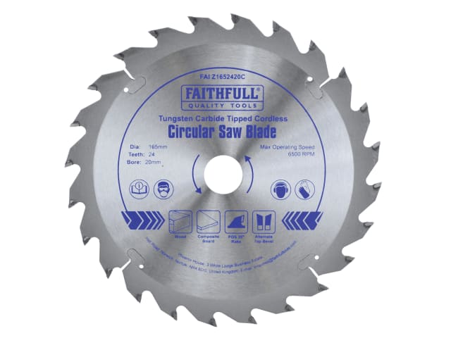 FAIZ1652420C TCT Cordless Trimsaw Blade 165 x 20mm x 24T POS