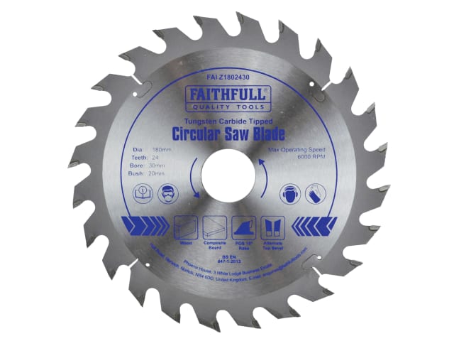 FAIZ1802430 TCT Circular Saw Blade 180 x 30mm x 24T POS