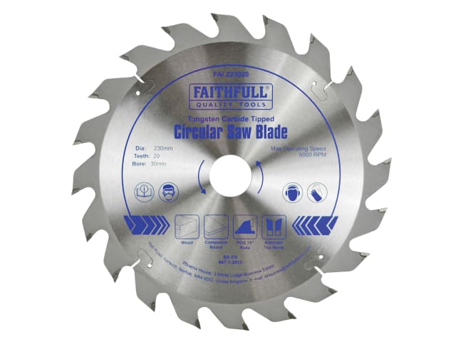 FAIZ23020 TCT Circular Saw Blade 230 x 30mm x 20T POS