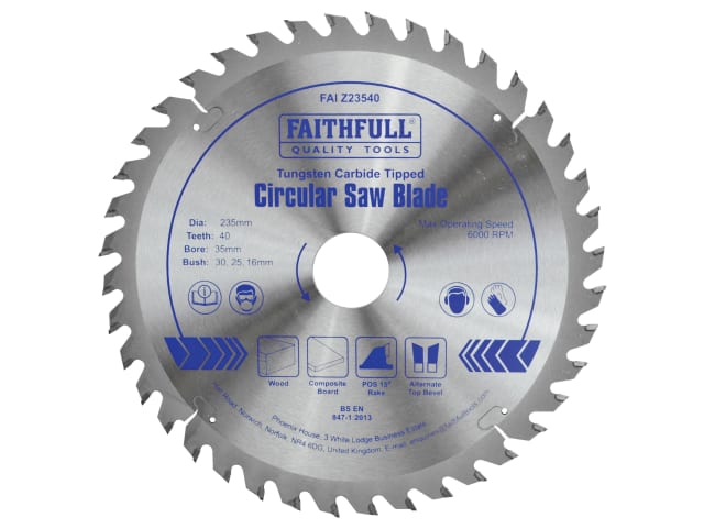 FAIZ23540 TCT Circular Saw Blade 235 x 35mm x 40T POS