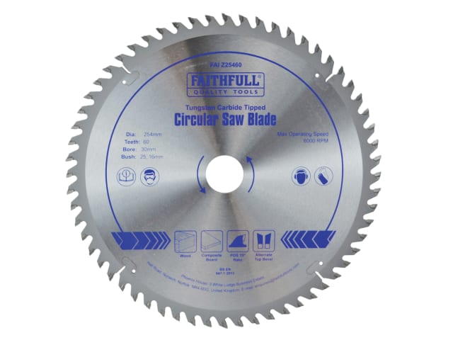 FAIZ25460 TCT Circular Saw Blade 254 x 30mm x 60T POS
