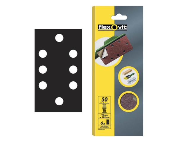 FLV26345 1/3 Sanding Sheets Quick-Release Fine 120 Grit (Pack 6)