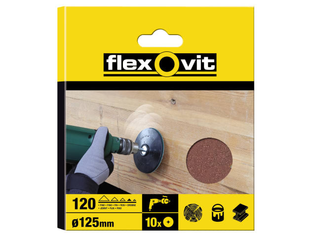 FLV26496 Drill Mountable Disc 125mm Assorted (Pack 10)