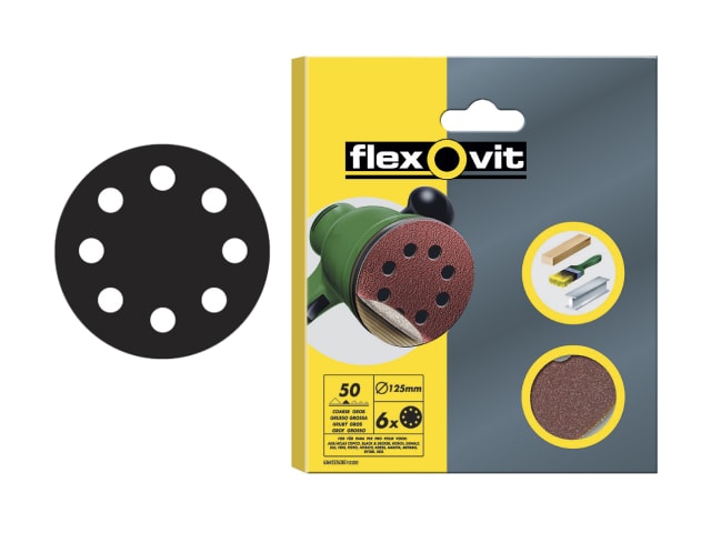 FLV26710 Hook & Loop Sanding Disc 125mm Assorted (Pack 25)