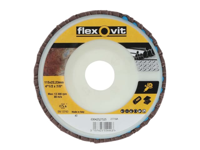 FLV27525 Flap Disc For Angle Grinders 115mm 40G
