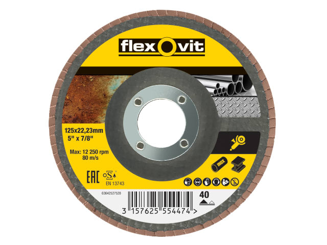 FLV27528 Flap Disc For Angle Grinders 125mm 40G