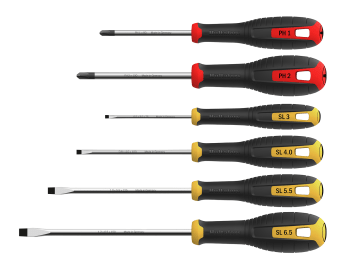 HUL444405 Phillips & Slotted Screwdriver Set, 6 Piece