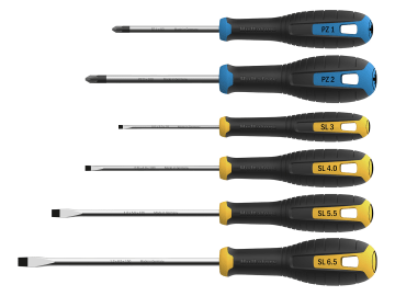 HUL444415 Pozidriv & Slotted Screwdriver Set, 6 Piece