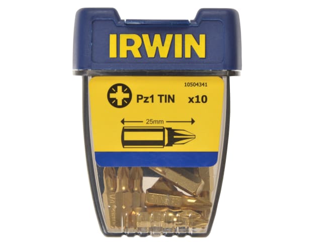 IRW10504341 Screwdriver Bits Pozidriv PZ1 25mm Titanium (Pack 10)