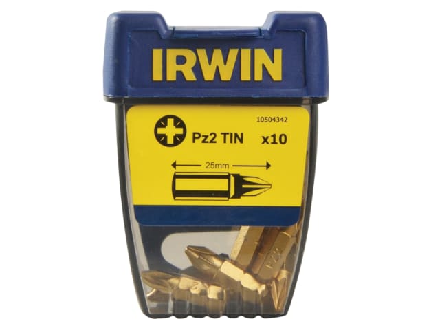 IRW10504342 Screwdriver Bits Pozidriv PZ2 25mm Titanium (Pack 10)