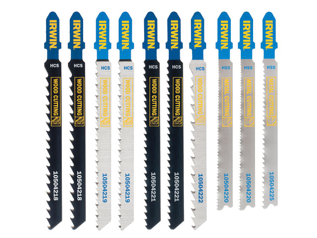 IRW10505817 HCS/HSS T-Shank Jigsaw Blade Set, 10 Piece
