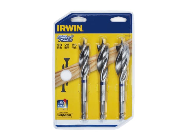 IRW10507764 Blue Groove Wood Power Bit Set, 3 Piece