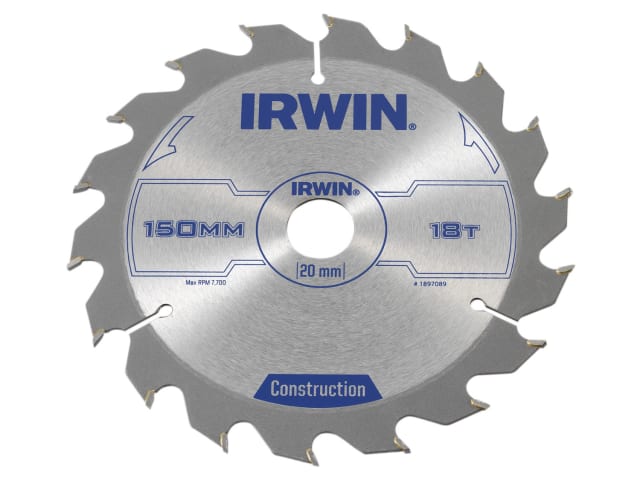 IRW1897089 Construction Circular Saw Blade 150 x 20mm x 18T ATB