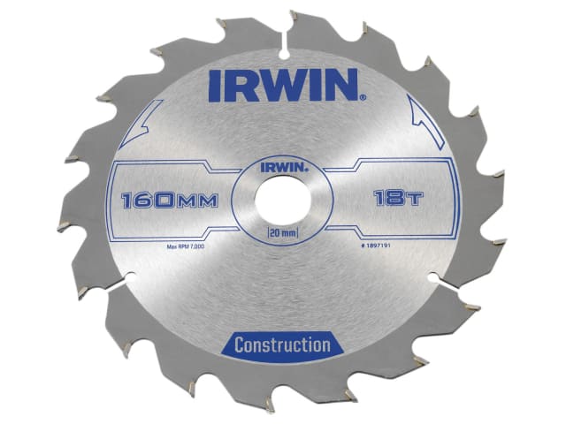 IRW1897191 Construction Circular Saw Blade 160 x 20mm x 18T ATB