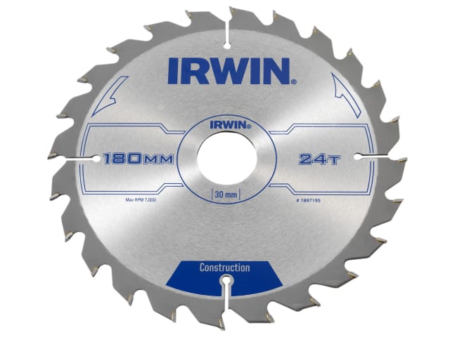 IRW1897195 Construction Circular Saw Blade 180 x 30mm x 24T ATB