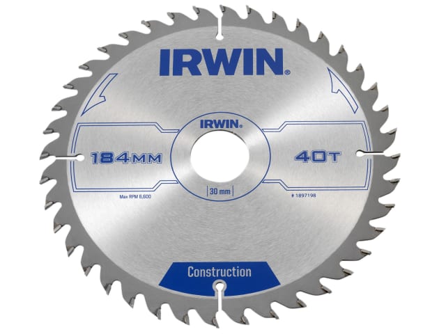 IRW1897198 Construction Circular Saw Blade 184 x 30mm x 40T ATB