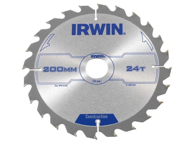 IRW1897201 Construction Circular Saw Blade 200 x 30mm x 24T ATB