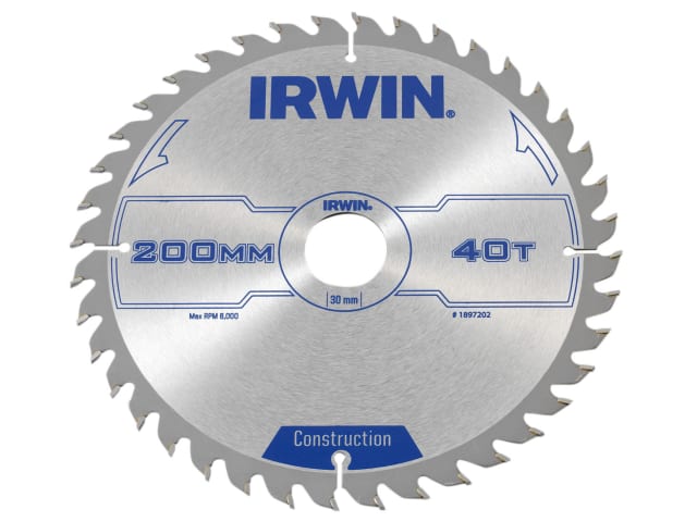IRW1897202 Construction Circular Saw Blade 200 x 30mm x 40T ATB