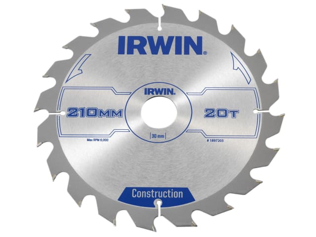 IRW1897203 Construction Circular Saw Blade 210 x 30mm x 20T ATB