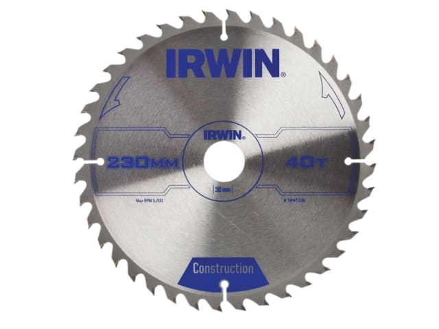 IRW1897206 Construction Circular Saw Blade 230 x 30mm x 40T ATB