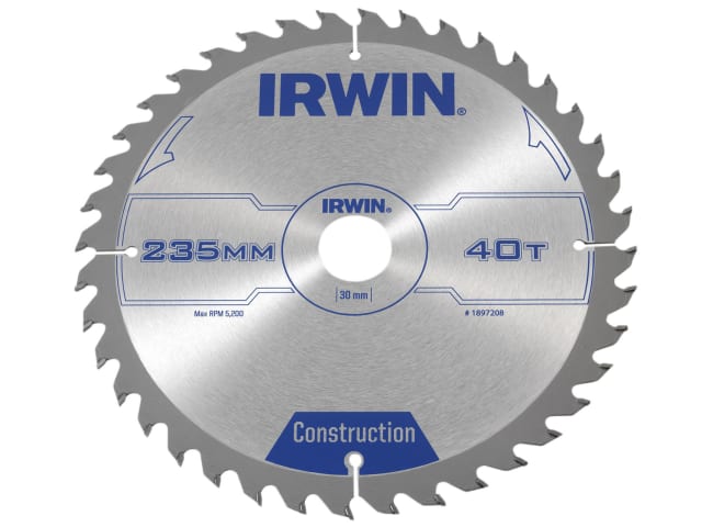 IRW1897208 Construction Circular Saw Blade 235 x 30mm x 40T ATB