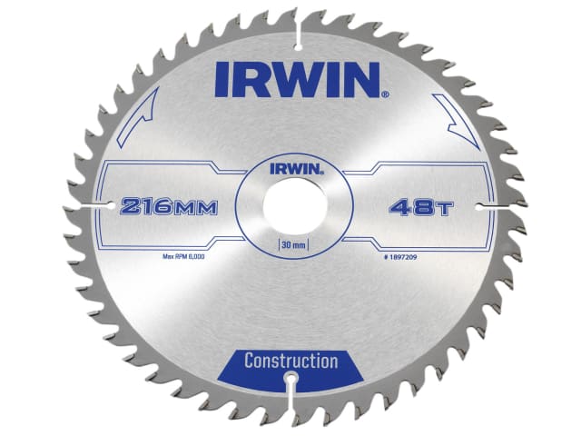 IRW1897209 General Purpose Table & Mitre Saw Blade 216 x 30mm x 48T ATB