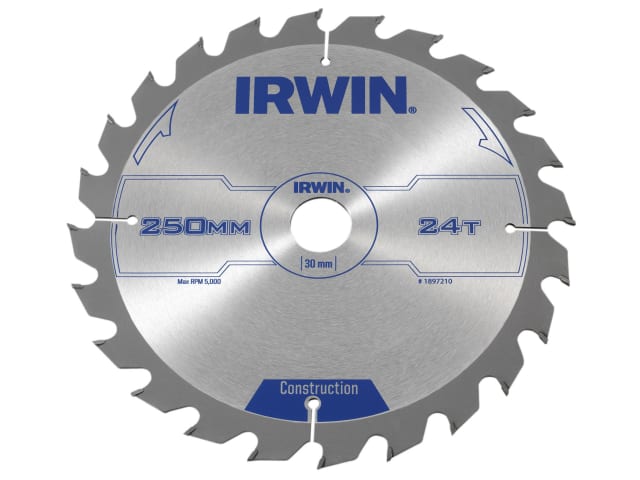 IRW1897210 General Purpose Table & Mitre Saw Blade 250 x 30mm x 24T ATB