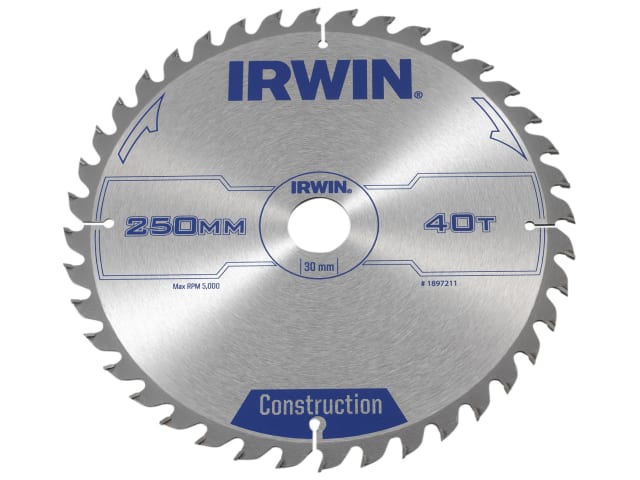 IRW1897211 General Purpose Table & Mitre Saw Blade 250 x 30mm x 40T ATB