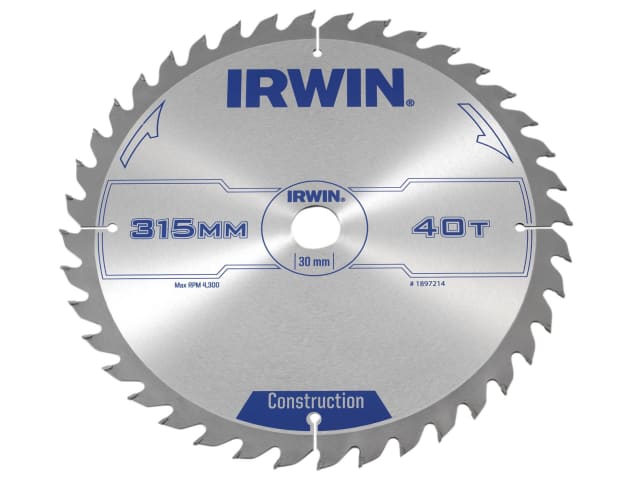 IRW1897214 General Purpose Table & Mitre Saw Blade 315 x 30mm x 40T ATB