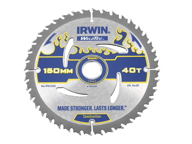 IRW1897350 Weldtec Circular Saw Blade 150 x 20mm x 40T ATB