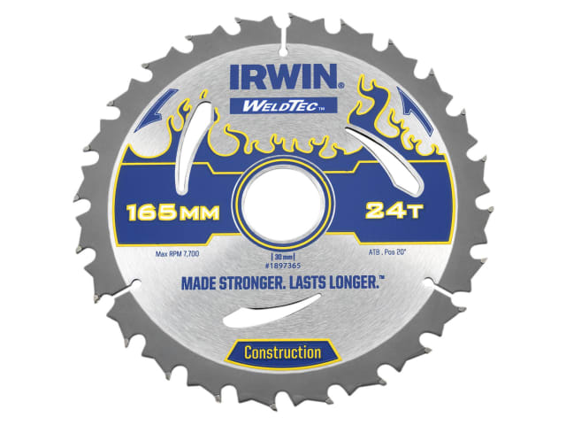 IRW1897365 Weldtec Circular Saw Blade 165 x 30mm x 24T ATB